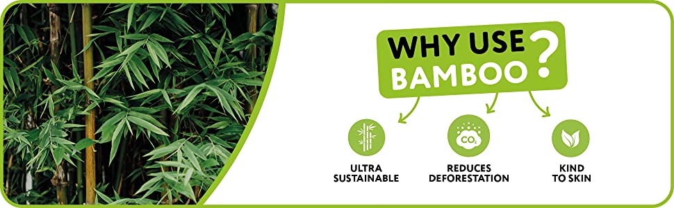 Bamboo is ultra sustainable, reduces deforestation and is kind to skin