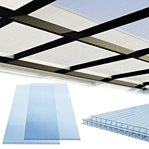 Polycarbonate roofing sheet clear twin wall sheets greenhouse plastic panel clear UV protection 14