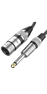 XLR Female to 6.35mm TS Mono Jack Cable