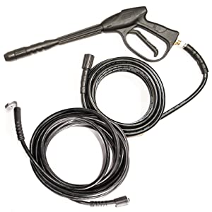 Jet washer hose with gun