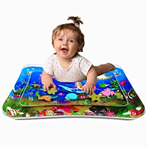 Inflatable tummy time water mat