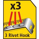 3 rivet end hook