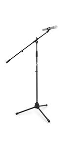 microphone stand, boom microphone stand, boom mic stand, black mic stand, black microphone stand