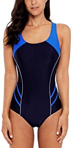 Women Athletic One Piece Sports Athletic Swimwear