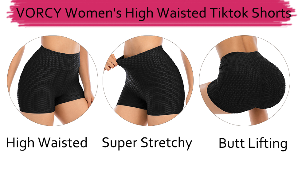 Women's High Waisted Tiktok Shorts Butt Lifting Booty Soft Shorts for Women