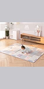 Uanlauo Baby Playmat,Crawling Mat for baby, Floor baby mat large baby playmat Play Mat for toddlers