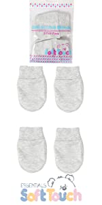 Grey 4 Pack Baby Scratch Mitten