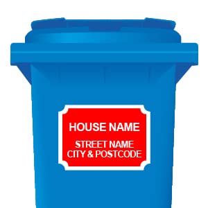 Wheeliebin wheelie bin sticker stickers number numbers house street road custom personalised