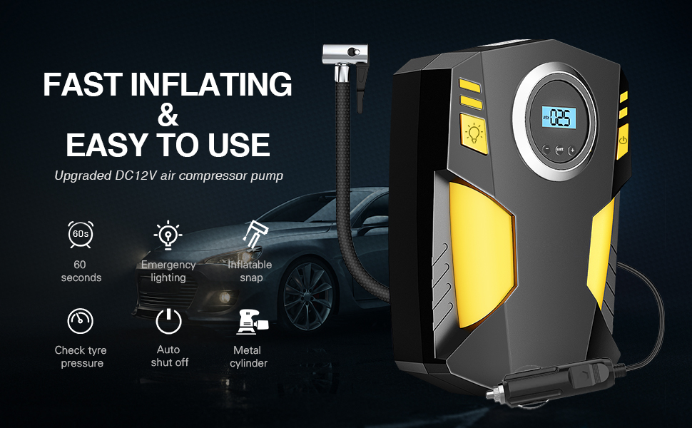 Fst inflating digital tyre inflator