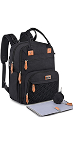 welavila black changing bag backpack