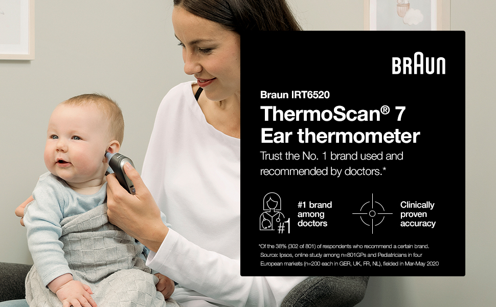 Braun; ThermoScan; Ear thermometer; age precision; fever; hygienic; clinically accurate;