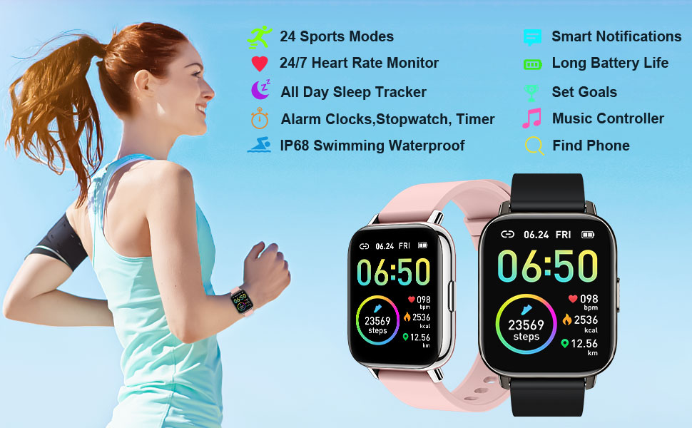 smart watch fitness tracker step tracker watch smartwatch women for android smart watch women