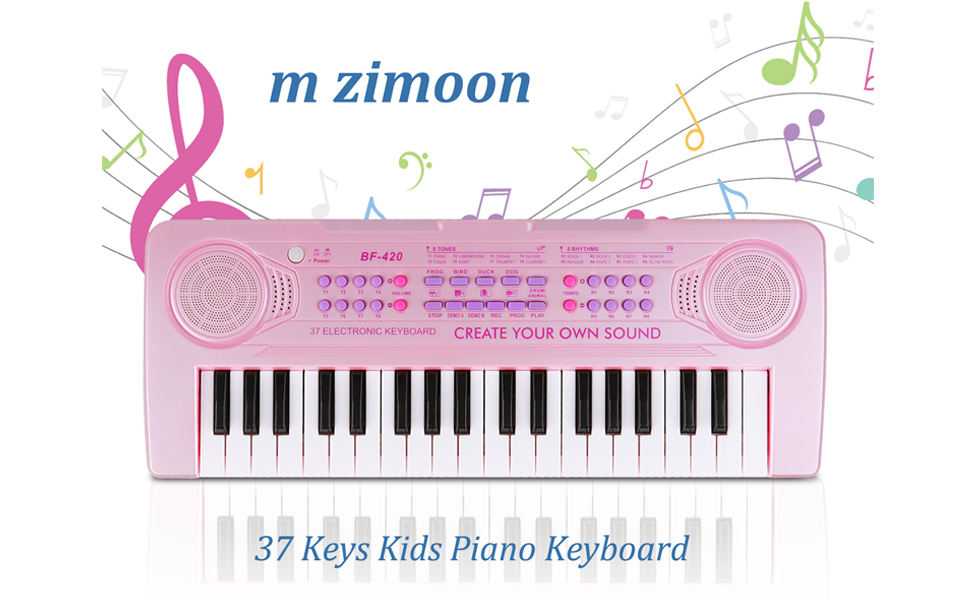 m zimoon Kids Piano Keyboard 37 Keys Electronic Piano