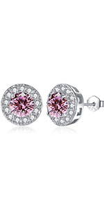 silver diamond earrings for women birthstone earrings sterling silver stud earrings