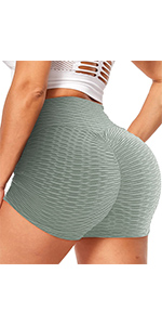 Scrunch Butt Shorts for Women High Waisted Yoga Shorts Ruched Butt Lifting Booty Shorts