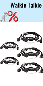 Retevis Walkie Talkie Throat Mic Headset, 2 Pin Radio Earpiece Compatible with Two Way Radio RT24