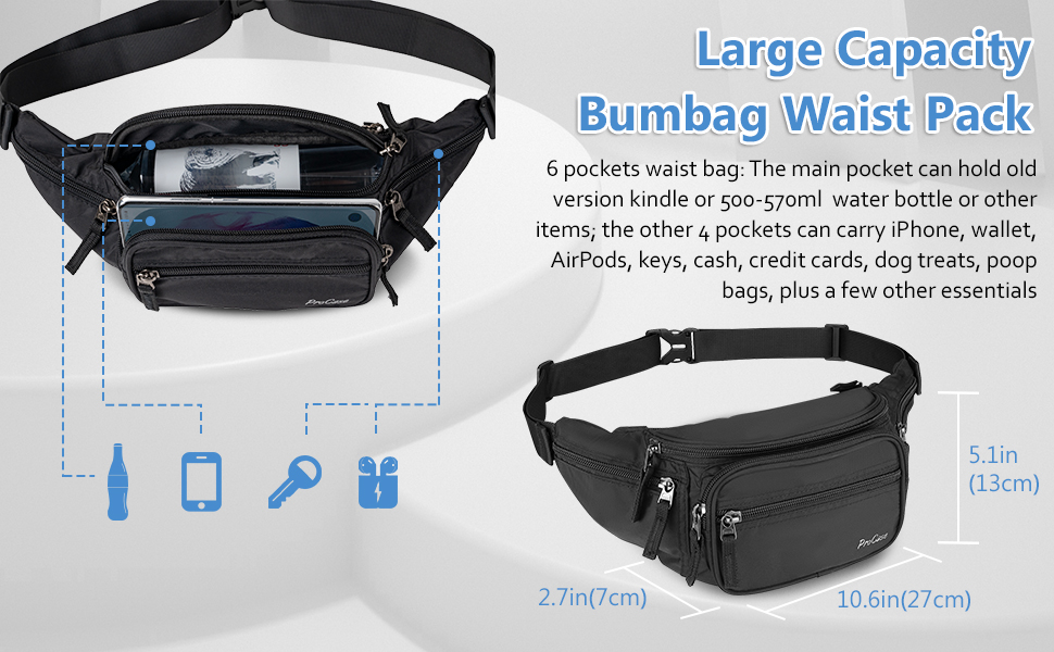 Navy New ProCase Bumbag Waist Fanny Pack for Men Women Ladies