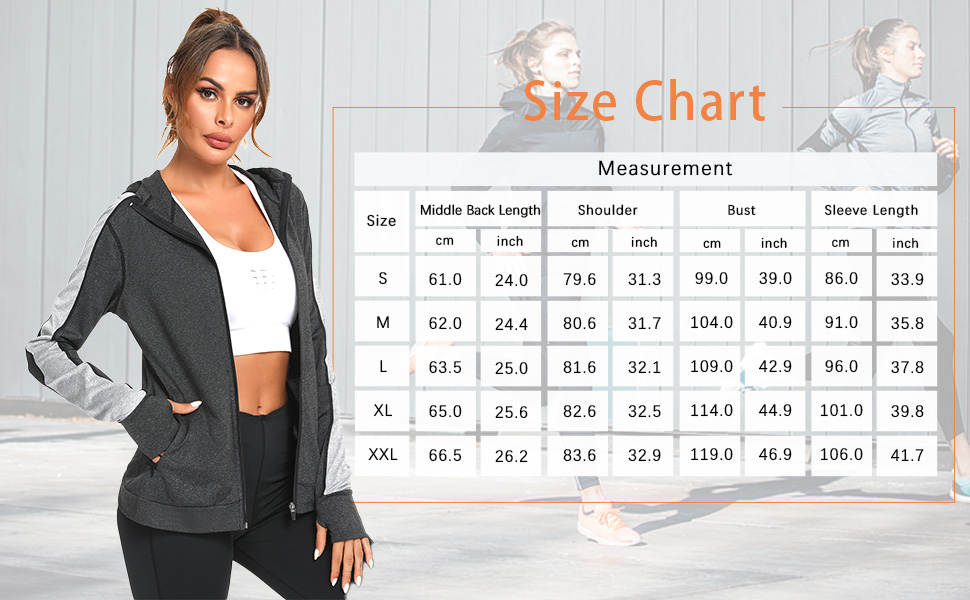 Woman Plain Zip Up Hoodie Top Ladies Long Sleeve Sport Workout Hooded Jacket Sweatshirt