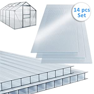 Polycarbonate roofing sheet clear twin wall sheets greenhouse plastic panel clear UV protection 14