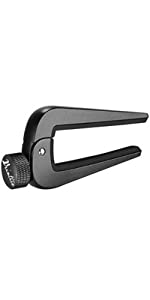 WINGO Universal Capo for 6 and 12 String Folk, Acoustic & Classical All Size Guitars, Black.