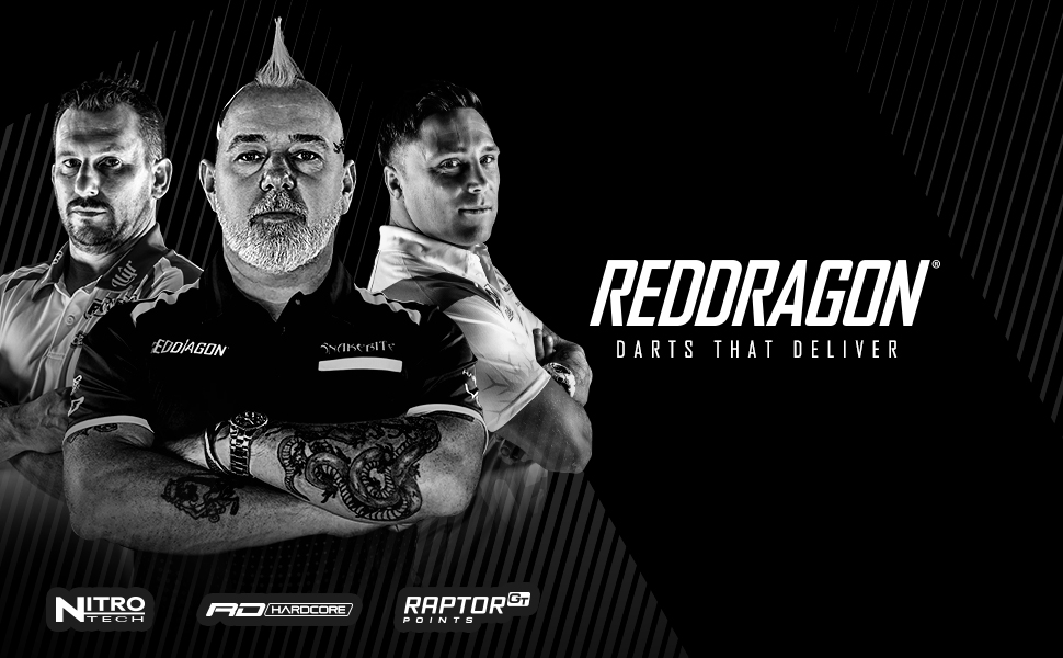 Red Dragon Darts Logo Darts that deliver players Hardcore Nitrotech Raptor Points