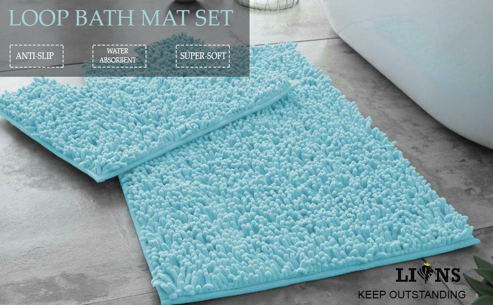 loop bath mat aqua