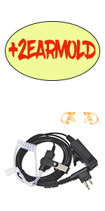 Earpiece with mic and earmold earbuds