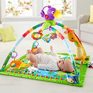  Fisher-Price DFP08 Rainforest Gym, Baby Playmat with Music and Lights, Suitable from Birth 