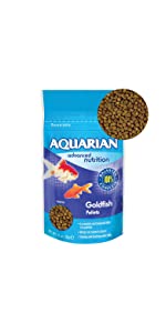 aquarian sinking pellets pellet goldfish gold fish food fishes aquatic pet clean clear fresh water