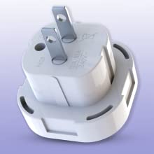 UK to USA plug adapter side pose