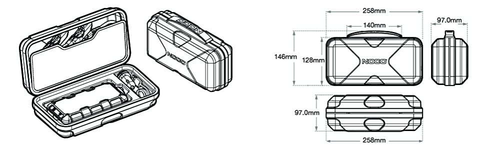 Protective case, lightweight, durable, rugged, NOCO, NOCO Genius, GB20, GB30, GB40, jump starter