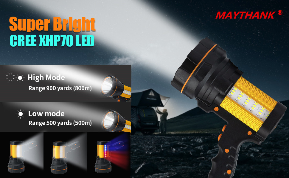 led torch super bright rechargeable handheld flashlight high power spotlight searchlight