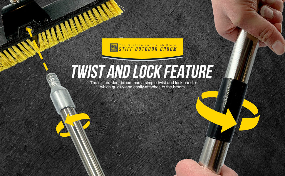 18 Stiff Outdoor Broom Twist and Lock