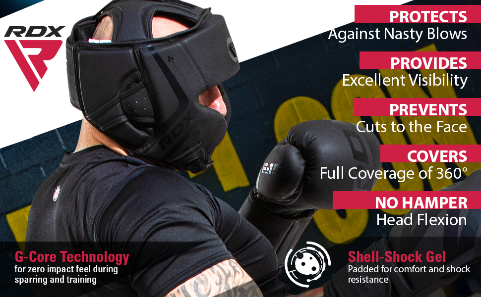 Headguard For Boxing Training, Grappling, MMA, Muay Thai, Kickboxing, Face, Cheeks & Ear Protection