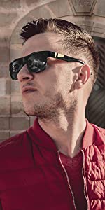 classic square frame sunglasses for men