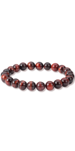 6 mm Natural Red Tiger's Eye Bracelet 