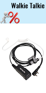 Retevis 2 Pin Noise Cancelling Headset 25dB Dual Mic Two Way Radio Earpiece