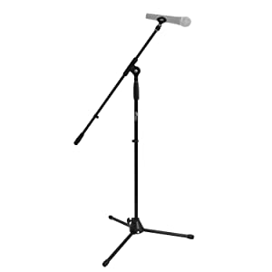 microphone stand, boom microphone stand, boom mic stand, black mic stand,