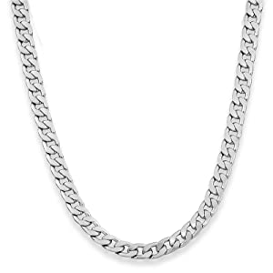 9mm Flat Curb Chain Necklace