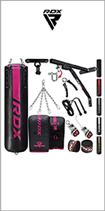 RDX Punch Bag Anti Swing 5ft 4ft Heavy Filled 17PC Set