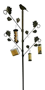 Bird Feeding Station with Leaves