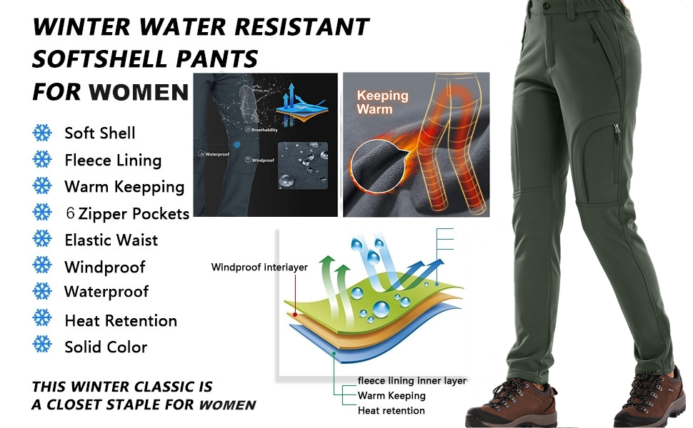 thermal trousers women waterproof trousers womens women's walking trousers ladies thermal trousers 