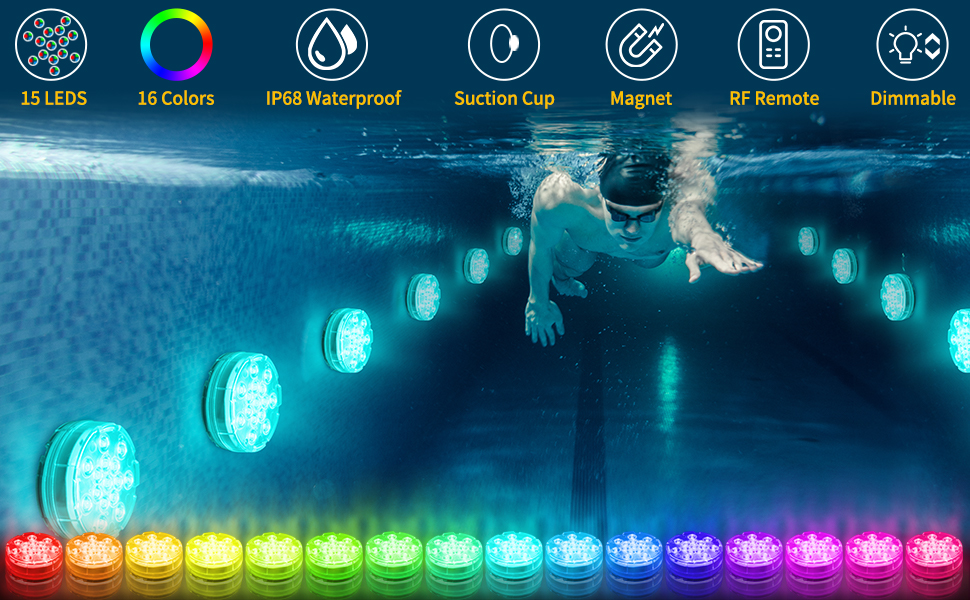 waterproof submersible pool swimming light shower bathtub light