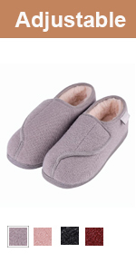 LongBay Women&#39;s Wide Fit Memory Foam Slippers