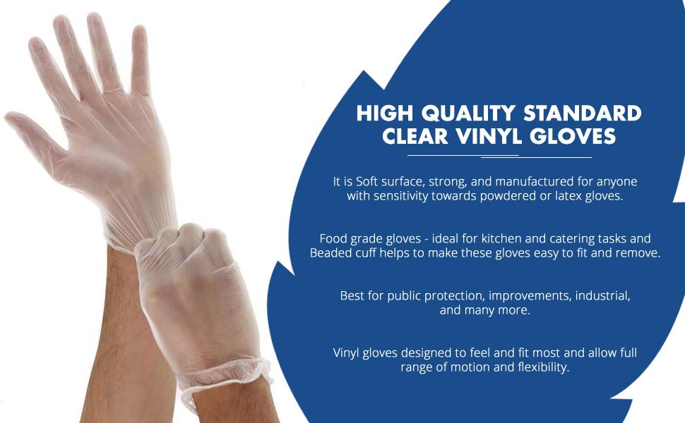 1Above 100 Clear Vinyl Disposable Gloves 