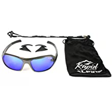 Skiing and snowboard sunglasses that turn into goggles for men and women. Antiglare blue mirror lens