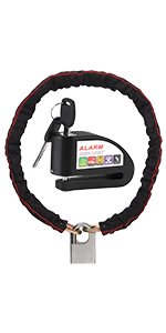 Alarm Brake Disc Lock + Motorbike Chain Lock