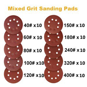 mixed grit sanding pads