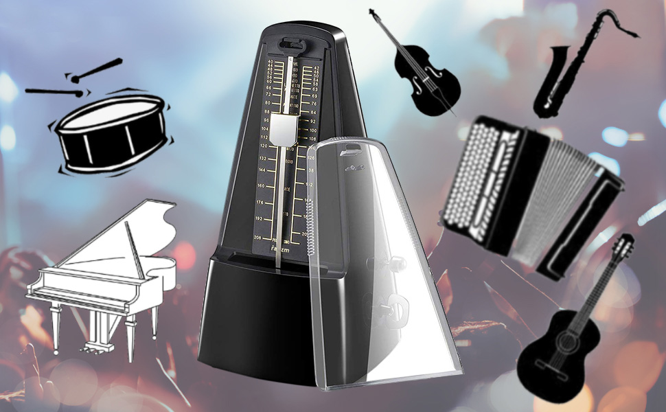 mechanical metronome, black bell metronome, click metronome, piraymid metronome