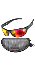 ZILLERATE Polarised Sports Sunglasses, Mirror Red